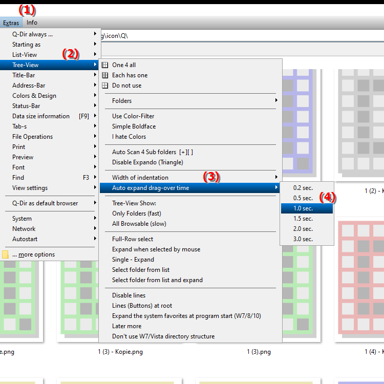 How does a delay of 1.0 second affect the automatic unfolding